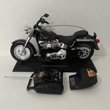 2003 NEW BRIGHT Harley-Davidson Fat Boy RC R/C Motorcycle 9.6V Black - Works