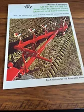 Massey Ferguson 59 57 55 Moldboard Plows For 1970 Brochure FCCA