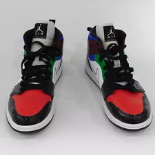 Jordan 1 Mid SE Black White Multi Color Women's Shoes Size 10.5