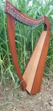 New 27 Strings Rose Wood Lever Harp Celtic Irish Solid Natural Finished Free Bag