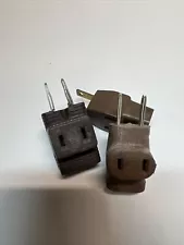 LOT/3 VINTAGE 2 PRONG 3 OUTLET AC CUBE TAP 15A 125V BROWN