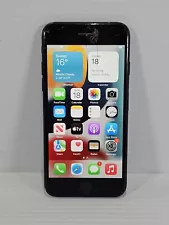 Apple iPhone 7 - 128GB - Jet Black (Unlocked) A1778 - Cracked Screen - Working