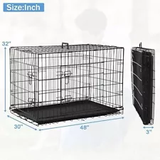 Extra Large Dog Cage for Large Dogs Outdoor Indoor, Kennel Foldable Metal Wire D