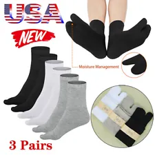 Pure Color Tabi Socks Split Sandals Two Toe Flip Warm Soft Flop Ankle-High Socks