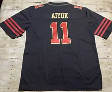 New San Francisco 49ers Brandon Aiyuk Black Red Gold Mens Jersey Men’s XL