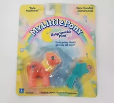 Vintage G1 My Little Pony BABY SPARKLE PONY BABY STARFLOWER 1989 -NEW in Package