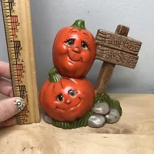 Vintage Cute anthropomorphic "Pumpkins For Sale” Ceramic Figurine Halloween fall