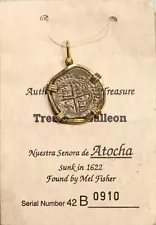 Mel Fisher Atocha Treasure Spanish 2 Reales Recreation Pendant w/COA