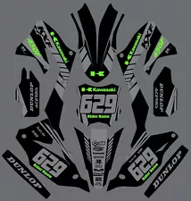 Graphic Kit for 2019-2023 Kawasaki KX450f KX 450f Black Gray Green Decals