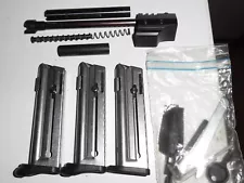 WALTHER P22 PISTOL 5" BARREL w/ROD & SPRING COMPENSATOR AND 3, 10 RD MAGAZINES