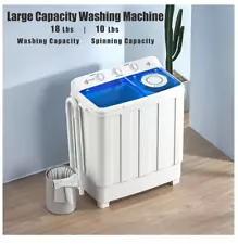 Portable Washing Machine, 28lbs Twin Tub Washer Mini Compact Laundry Machine