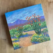 Southwest Acrylic Painting - Arizona Desert Landscape one of a kind signed