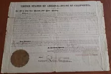 1874 Land Sale in State of California Document(Signed by Governor Newton Booth)