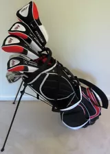 Mens Golf Set Driver, Woods, Hybrid, Irons, Putter, Sand Wedge, Bag Regular Flex