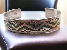 Vintage Navajo Turquoise 925 Bracelet Signed BB fits Flex Sale Save SB1831