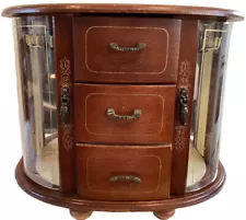 Vintage Glass Doors With Draws Rare Hand Made Jewel Cabinet REDUCED $268 to $125