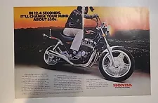 Honda Motorcycle 550 Nighthawk Print Ad 16x11 1983 Great To Frame