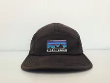 Patagonia Hat Cap 5 Panel Fitz Roy Label Tradesmith Black Retro UNISEX ADULTS