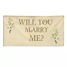 Vinyl Banner Multiple Sizes Wedding Marriage Will You Marry Me Cream Flowers