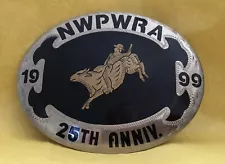 SUPER SALE 1999 NWPWRA 25th Rodeo Johnson Held Bull Riding Trophy Belt Buckle