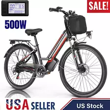 Electric Bicycles 26in 500W Mountain Bike Commuting 20MPH Ebike for Adults Sale✔