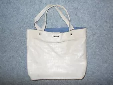 KATE SPADE NEW YORK GENUINE LEATHER FAUX CROC 17X14 IVORY TOTE BAG