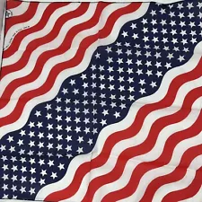 Patriotic Flag Bandana Lot Of 45 Head Neck 21”x21” 50/50 Cot/Poly Team USA