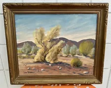 Antique Vintage Carl G. Bray California Desert Plein Air Oil Painting