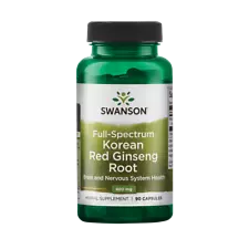 Swanson Full Spectrum Korean Red Ginseng Root Capsules, 400 mg, 90 Count