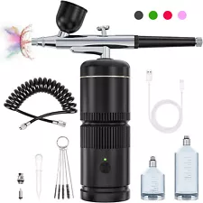 Rechargeable Airbrush Kit with Compressor Handheld Spray Gun Makeup Nail Tattoo