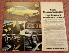 1973 Mercury Capri V6 2600 Car Automobile Print Ad