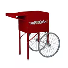 Gold Medal Popcorn Cart Red with Wheels and Shelf for GM 2656 Popper