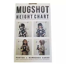 Mug Shot Height Chart Poster and Numbered Cards Double-Sided Poster New