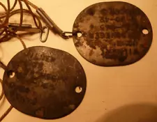 Two Vintage Military Dog Tags for a Wilmer John *ergheger 1-10-42 590-065 USCGR