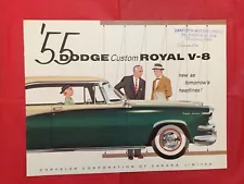 1955 DODGE "CUSTOM ROYAL V-8" Canadian Chrysler Car Dealer Sales Brochure