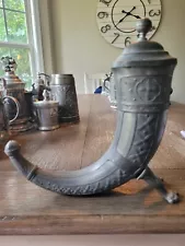 Unique Pewter Lidded Stein. Old.