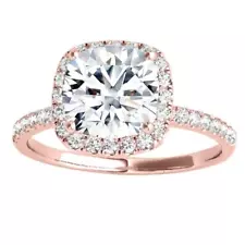 Maulijewels 14K Rose Gold 1.75 Carat Cushion Cut Moissanite Diamond ( G-H/ VS1 )