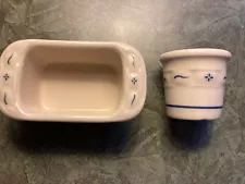 Longaberger BLUE Woven Traditions MINIATURE Pottery, EUC