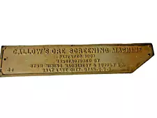 CAST IRON PLAQUE CALLOW'S ORE SCREENING MACHINE FOR MINING EQUIPMENT 1907