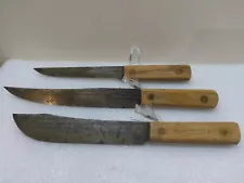 Set of 3 Ontario Knife Co Old Hickory knives, 6", 7" and 8" blades