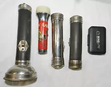 Lot of 5 Vintage Flashlights - Untested