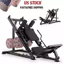 Leg Press Hack Squat Machine Adjustable Leg Exercise Machine with Linear Bearing