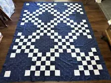 Turn of the Century Hand Pieced Irish Chain Antique Quilt Top