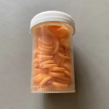 small Orange medication/medicine vial caps for crafting 100 Count