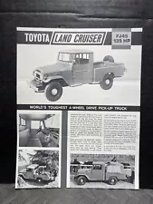 ORIGINAL VINTAGE SALES FLYER 1965 TOYOTA LAND CRUISER FJ45 135HP PICKUP