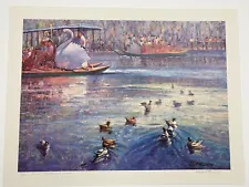 Limited Edition,Edward Brodney ,Swan Boats and Ducks ,Boston Massachusetts