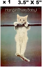 1970'S Hang in There, Baby Cat Poster reprint Magnetic 3.5" X 5" Limited