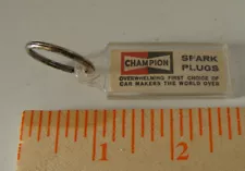 Vtg. Champion Spark Plugs Keyring Key Ring / ID plastic