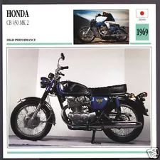 1969 Honda CB 450 Mk 2 Mark II 445cc Japan Bike Motorcycle Photo Spec Info Card