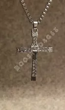 Fast and Furious Dominic Toretto's Silver Cross Pendant Necklace Crucifix Unisex